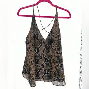 Zara Black and Brown Snake Print Camisole
